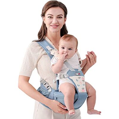 SONARIN Eenvoudige babydraagzak, heupzitje, multifunctioneel, ademend, buikdraagdoek, ergonomisch, voor pasgeborenen, 0-36 maanden (blauw) SONARIN Eenvoudige babydraagzak, heupzitje, multifunctioneel, ademend, buikdraagdoek, ergonomisch, voor pasgeborenen, 0-36 maanden (blauw)