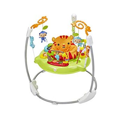 Fisher-Price Jumperoo Jungle Sounds Lights 360° draaibare zitting Staand Ontwikkelt de motoriek van de baby Geschenk vanaf de geboorte, CHM91 Fisher-Price Jumperoo Jungle Sounds Lights 360° draaibare zitting Staand Ontwikkelt de motoriek van de baby Geschenk vanaf de geboorte, CHM91