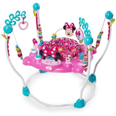 Bright Starts Minnie PeekABoo bounce jumper met 12+ activiteitenspeelgoed, walker met muziek en licht, 360-graden roterende zitting, verstelbaar, roze, vanaf 6 maanden Bright Starts Minnie PeekABoo bounce jumper met 12+ activiteitenspeelgoed, walker met muziek en licht, 360-graden roterende zitting, verstelbaar, roze, vanaf 6 maanden