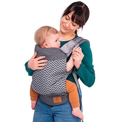 Lionelo Margareet Babydrager met 3 draagposities, correcte positie van de baby, intrekbare capuchon, dubbele bescherming, huidvriendelijke materialen, riem, TÜV-certificaat Lionelo Margareet Babydrager met 3 draagposities, correcte positie van de baby, intrekbare capuchon, dubbele bescherming, huidvriendelijke materialen, riem, TÜV-certificaat