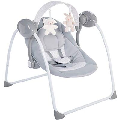 Chicco Relax & Play schommelzitje met automatische schommel voor baby, verstelbaar tot 5 snelheden, compacte sluiting vanaf de geboorte tot 9 kg, grijs Chicco Relax & Play schommelzitje met automatische schommel voor baby, verstelbaar tot 5 snelheden, compacte sluiting vanaf de geboorte tot 9 kg, grijs