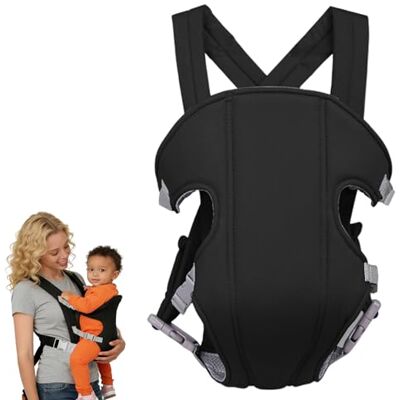 Tbintul Verstelbare babydrager voor peuters, pasgeboren babydrager vanaf de geboorte, draagriem voor baby's, babydrager van 3,5 tot 15 kg, zwart Tbintul Verstelbare babydrager voor peuters, pasgeboren babydrager vanaf de geboorte, draagriem voor baby's, babydrager van 3,5 tot 15 kg, zwart