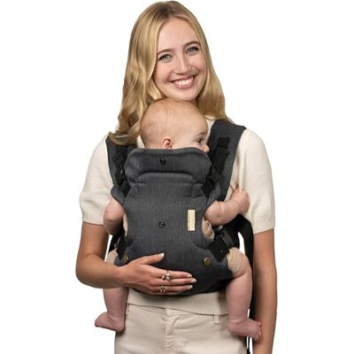 INFANTINO Flip Luxe babydrager 4-in-1 ergonomisch, premium visgraatstof, lendensteun, 3,2-16 kg, onyx INFANTINO Flip Luxe babydrager 4-in-1 ergonomisch, premium visgraatstof, lendensteun, 3,2-16 kg, onyx