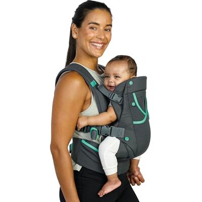 INFANTINO Carry On Active babydrager, ergonomische babydrager met meerdere zakken voor pasgeborenen tot peuters, 3,6-18,1 kg, met gevoerde schouderbanden, opslag op lendengordel, grijs INFANTINO Carry On Active babydrager, ergonomische babydrager met meerdere zakken voor pasgeborenen tot peuters, 3,6-18,1 kg, met gevoerde schouderbanden, opslag op lendengordel, grijs