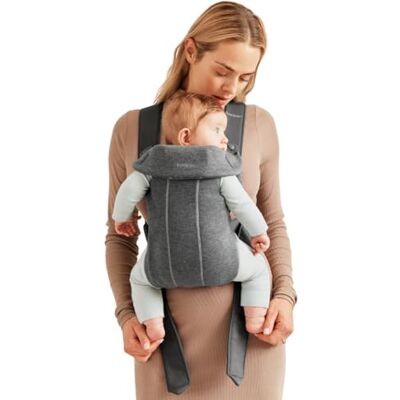 BabyBjörn Mini 3D jersey babydrager donkergrijs BabyBjörn Mini 3D jersey babydrager donkergrijs