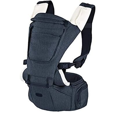 Chicco Hip Seat 3-in-1 babydrager met afneembare grote basis, gevoerde schouderbanden en beschermkap, 8 posities geboorte tot 15 kg piratenzwart Chicco Hip Seat 3-in-1 babydrager met afneembare grote basis, gevoerde schouderbanden en beschermkap, 8 posities geboorte tot 15 kg piratenzwart