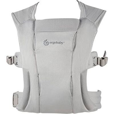 Ergobaby Embrace Soft Air Mesh babydrager voor pasgeborenen vanaf de geboorte, buikbabydrager 2 posities, ergonomisch, lichtgrijs Ergobaby Embrace Soft Air Mesh babydrager voor pasgeborenen vanaf de geboorte, buikbabydrager 2 posities, ergonomisch, lichtgrijs