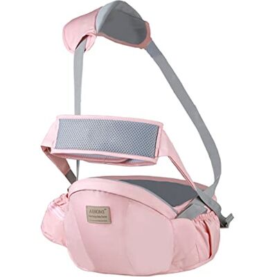 SONARIN Multifunctioneel, ademend, babydraagtas, heupzitting, ergonomisch, voor baby's, buik, met veiligheidsgordel en schouderriem, voor peuters, 3-36 maanden (roze) SONARIN Multifunctioneel, ademend, babydraagtas, heupzitting, ergonomisch, voor baby's, buik, met veiligheidsgordel en schouderriem, voor peuters, 3-36 maanden (roze)