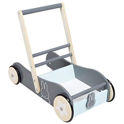 roba Miffy® loopwagen van hout, met rem, loopwagen met verstelbare snelheid, greephoogte 45 cm, draagkracht 15 kg, grijs/lichtblauw roba Miffy® loopwagen van hout, met rem, loopwagen met verstelbare snelheid, greephoogte 45 cm, draagkracht 15 kg, grijs/lichtblauw