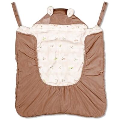 SONARIN Housse de porte-bébé coupe-vent, housse d'hiver chaude à capuche avec doublure en polaire corail, cape universelle avec poche avant (café) SONARIN Housse de porte-bébé coupe-vent, housse d'hiver chaude à capuche avec doublure en polaire corail, cape universelle avec poche avant (café)