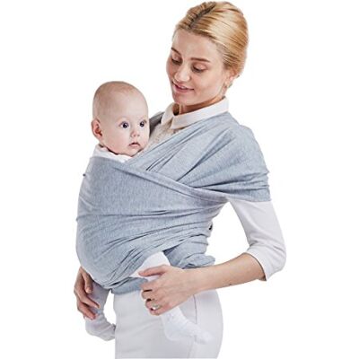 SONARIN Premium draagdoek, babydraagdoek, geschikt voor pasgeborenen, zuigelingen en peuters, katoen en spandex, Eén maat, ideaal geschenk (lichtgrijs) SONARIN Premium draagdoek, babydraagdoek, geschikt voor pasgeborenen, zuigelingen en peuters, katoen en spandex, Eén maat, ideaal geschenk (lichtgrijs)