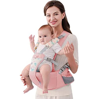 SONARIN Eenvoudige babydraagzak, heupzitje, multifunctioneel, ademend, buikdraagdoek, ergonomisch, voor pasgeborenen, 0-36 maanden (roze) SONARIN Eenvoudige babydraagzak, heupzitje, multifunctioneel, ademend, buikdraagdoek, ergonomisch, voor pasgeborenen, 0-36 maanden (roze)