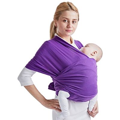 SONARIN Premium draagdoeken, babydraagzak, geschikt voor pasgeborenen, zuigelingen en peuters, comfortabel katoen en spandex, één maat, ideaal cadeau (paars) SONARIN Premium draagdoeken, babydraagzak, geschikt voor pasgeborenen, zuigelingen en peuters, comfortabel katoen en spandex, één maat, ideaal cadeau (paars)