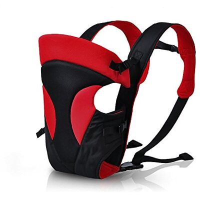 SONARIN Nieuwe en comfortabele, ademende babydraagtas, multifunctioneel, ergonomisch, voor alle seizoenen, versterkte gesp achter, pas je kind aan de groei aan, verschillende locaties (rood) SONARIN Nieuwe en comfortabele, ademende babydraagtas, multifunctioneel, ergonomisch, voor alle seizoenen, versterkte gesp achter, pas je kind aan de groei aan, verschillende locaties (rood)