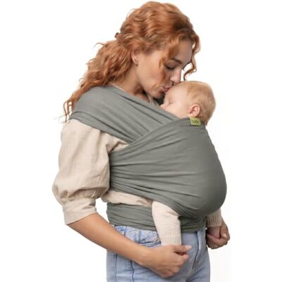 Boba Baby Wrap Carrier De originele baby en pasgeboren Sling, perfect voor baby's en baby's tot 15 kg (Grey) Boba Baby Wrap Carrier De originele baby en pasgeboren Sling, perfect voor baby's en baby's tot 15 kg (Grey)