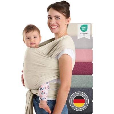 Laleni Babydraagdoek voor pasgeborenen tot 15 kg van katoen Oeko-Tex gecertificeerd babydrager 5,10 m lang fysiologische babydrager beige kinderdrager babydrager Laleni Babydraagdoek voor pasgeborenen tot 15 kg van katoen Oeko-Tex gecertificeerd babydrager 5,10 m lang fysiologische babydrager beige kinderdrager babydrager