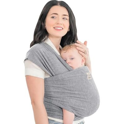 KeaBabies Babydraagdoek originele all-in-1 draagdoek voor pasgeborenen tot peuters, gemakkelijk te dragen, handsfree verbinding, licht en ademend (klassiek grijs) KeaBabies Babydraagdoek originele all-in-1 draagdoek voor pasgeborenen tot peuters, gemakkelijk te dragen, handsfree verbinding, licht en ademend (klassiek grijs)