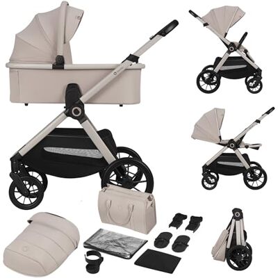 Lionelo Layla 2-in-1 combi-kinderwagen voor baby's, reiswieg en omkeerbare zitting, vanaf de geboorte tot 4 jaar (22 kg), 360° off-road wielen, 3D AiryDots, compact opvouwbaar, accessoires inbegrepen Naissance à 4 Ans (22 kg), Roues Tout-Terrain 360°, V Lionelo Layla 2-in-1 combi-kinderwagen voor baby's, reiswieg en omkeerbare zitting, vanaf de geboorte tot 4 jaar (22 kg), 360° off-road wielen, 3D AiryDots, compact opvouwbaar, accessoires inbegrepen Naissance à 4 Ans (22 kg), Roues Tout-Terrain 360°, V