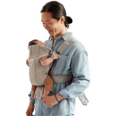 BabyBjörn Mini 3D mesh babydrager grijs/beige BabyBjörn Mini 3D mesh babydrager grijs/beige