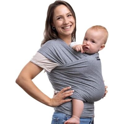 CuddleBug Zachte rekbare draagdoek voor baby's van 3,2 tot 15,9 kg één maat gezonde heupdraagdoek (grijs) CuddleBug Zachte rekbare draagdoek voor baby's van 3,2 tot 15,9 kg één maat gezonde heupdraagdoek (grijs)