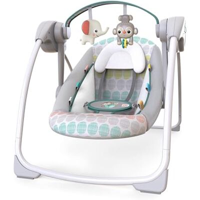 Bright Starts , Compacte schommelbank, Whimsical Wild, 6 schommelsnelheden, afneembare speelboog met 2 interactief speelgoed, meerkleurig, vanaf de geboorte tot 9 kg Bright Starts , Compacte schommelbank, Whimsical Wild, 6 schommelsnelheden, afneembare speelboog met 2 interactief speelgoed, meerkleurig, vanaf de geboorte tot 9 kg