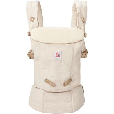 Ergobaby Adapt Babydrager voor pasgeborenen vanaf de geboorte, ergonomische linnen babydrager 3 posities voor buik- en rugdrager, Natural Linen Ergobaby Adapt Babydrager voor pasgeborenen vanaf de geboorte, ergonomische linnen babydrager 3 posities voor buik- en rugdrager, Natural Linen