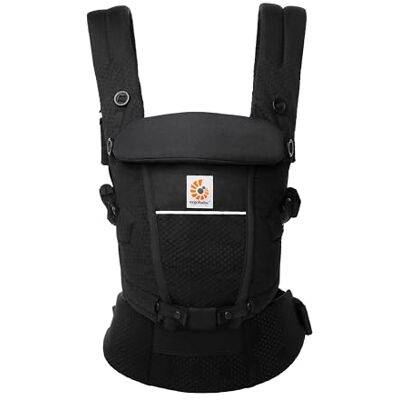 Ergobaby Adapt Babydrager voor pasgeborenen, vanaf de geboorte, ergonomische 3 posities mesh SoftFlex voor buik- en rugdrager, onyx zwart Ergobaby Adapt Babydrager voor pasgeborenen, vanaf de geboorte, ergonomische 3 posities mesh SoftFlex voor buik- en rugdrager, onyx zwart