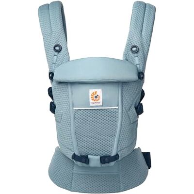 Ergobaby Adapt babydrager voor pasgeborenen, vanaf de geboorte, ergonomische 3-posities mesh SoftFlex voor buik- en rugdrager, Slate Blue Ergobaby Adapt babydrager voor pasgeborenen, vanaf de geboorte, ergonomische 3-posities mesh SoftFlex voor buik- en rugdrager, Slate Blue