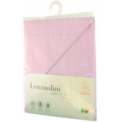 Italbaby 030.1010-1 bedlaken voor kinderwagen, 3-delig, roze Italbaby 030.1010-1 bedlaken voor kinderwagen, 3-delig, roze