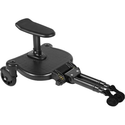 Steeviuzj Buggy Board Universele 2-in-1 kinderwagenopstapkruk met zitting, zwart, voor kinderen van 3 tot 7 jaar, belastbaar tot 55 kg, verstelbaar, antislip, 360° wielen Steeviuzj Buggy Board Universele 2-in-1 kinderwagenopstapkruk met zitting, zwart, voor kinderen van 3 tot 7 jaar, belastbaar tot 55 kg, verstelbaar, antislip, 360° wielen