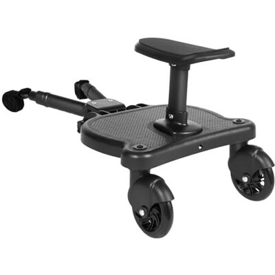SABUIDDS Pedaaladapter voor kinderwagen, skateboard, accessoires voor kinderwagen met kinderwagenzitje, universeel board voor alle kinderwagenstoelen, voetplank, design met twee wielen SABUIDDS Pedaaladapter voor kinderwagen, skateboard, accessoires voor kinderwagen met kinderwagenzitje, universeel board voor alle kinderwagenstoelen, voetplank, design met twee wielen