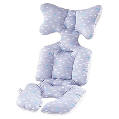 SONARIN Dikker kinderwagenkussen, universele stoelhoes van katoen, omkeerbare kinderwagenmatras, zitkussen voor kinderwagen (paarse vis) SONARIN Dikker kinderwagenkussen, universele stoelhoes van katoen, omkeerbare kinderwagenmatras, zitkussen voor kinderwagen (paarse vis)