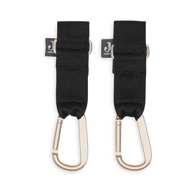 Jollein Set van 2 kinderwagenhaken, zwart, praktisch, veilige bevestiging voor luiertas, kinderwagenaccessoires, stabiel en antislip Jollein Set van 2 kinderwagenhaken, zwart, praktisch, veilige bevestiging voor luiertas, kinderwagenaccessoires, stabiel en antislip