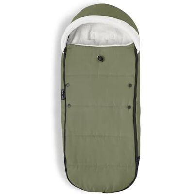 Stokke YOYO voetenzak, olijfgroen, sherpa-voering, fleece capuchon met trekkoord, dubbele vulling, machinewasbaar op 30 °C, inclusief tas Stokke YOYO voetenzak, olijfgroen, sherpa-voering, fleece capuchon met trekkoord, dubbele vulling, machinewasbaar op 30 °C, inclusief tas