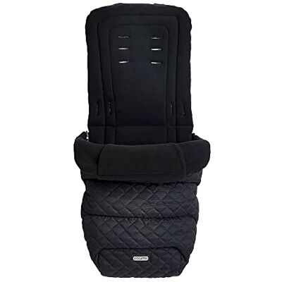 Cosatto Universele voetenzak voor kinderwagen, comfortabel, voor alle seizoenen, gewatteerd, wasbaar, met kangoeroezak, zwart silhouet Cosatto Universele voetenzak voor kinderwagen, comfortabel, voor alle seizoenen, gewatteerd, wasbaar, met kangoeroezak, zwart silhouet