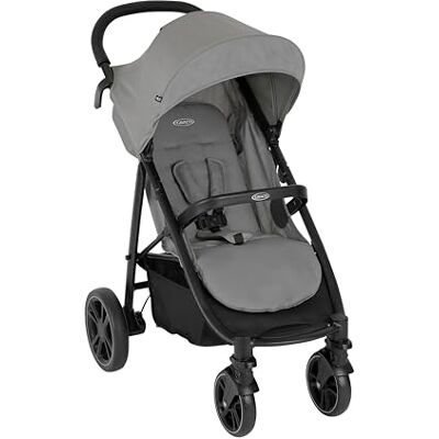 Graco EeZeFold Sportwagen met slim inklapmechanisme, vanaf de geboorte tot ca. 3 jaar (0 tot 15 kg), met regenhoes, steeple grijs Graco EeZeFold Sportwagen met slim inklapmechanisme, vanaf de geboorte tot ca. 3 jaar (0 tot 15 kg), met regenhoes, steeple grijs