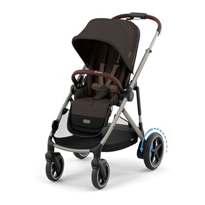 Cybex Gold e-GAZELLE S kinderwagen, vanaf de geboorte tot ca. 4 jaar, max. 22 kg (enkele modus) / 2 x 22 kg (duomodus), all-in-1 systeem met elektrische aandrijving en 20+ configuraties, chocoladebruin Cybex Gold e-GAZELLE S kinderwagen, vanaf de geboorte tot ca. 4 jaar, max. 22 kg (enkele modus) / 2 x 22 kg (duomodus), all-in-1 systeem met elektrische aandrijving en 20+ configuraties, chocoladebruin
