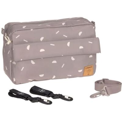 Lässig Kinderwagen-organizer, schoudertas, kinderwagentas met bevestiging voor kinderwagen/casual buggy-organizer, blokken, taupe Lässig Kinderwagen-organizer, schoudertas, kinderwagentas met bevestiging voor kinderwagen/casual buggy-organizer, blokken, taupe