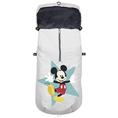 Interbaby Universele voetenzak voor kinderwagen, zacht, warm en wollig, afneembare wintervoetenzak, dubbele opening, gemakkelijk te wassen, anti-allergische materialen, Mickey Geo Interbaby Universele voetenzak voor kinderwagen, zacht, warm en wollig, afneembare wintervoetenzak, dubbele opening, gemakkelijk te wassen, anti-allergische materialen, Mickey Geo