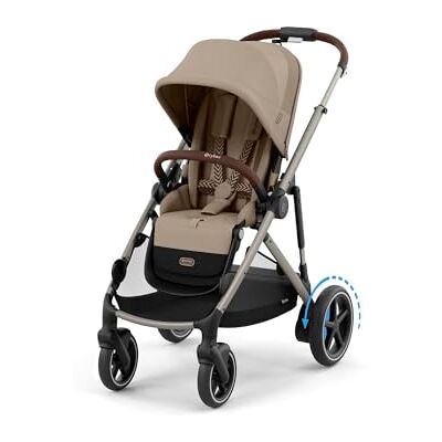 Cybex Gold e-GAZELLE S kinderwagen, vanaf de geboorte tot ca. 4 jaar, max. 22 kg (enkele modus) / 2 x 22 kg (duomodus), all-in-1 systeem met elektrische aandrijving en 20+ configuraties, amandelbeige Cybex Gold e-GAZELLE S kinderwagen, vanaf de geboorte tot ca. 4 jaar, max. 22 kg (enkele modus) / 2 x 22 kg (duomodus), all-in-1 systeem met elektrische aandrijving en 20+ configuraties, amandelbeige