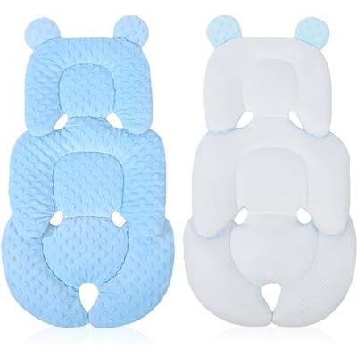 LEKEFETO Babystoelverkleiner met hoofdsteun, zacht zitkussen voor reiswieg, kinderwagen en autostoel, ademend en wasbaar, blauw LEKEFETO Babystoelverkleiner met hoofdsteun, zacht zitkussen voor reiswieg, kinderwagen en autostoel, ademend en wasbaar, blauw
