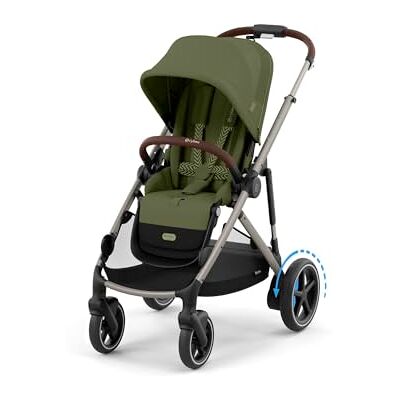 Cybex Gold e-GAZELLE S kinderwagen, vanaf de geboorte tot ca. 4 jaar, max. 22 kg (enkele modus) / 2 x 22 kg (duomodus), all-in-1 systeem met elektrische aandrijving en 20+ configuraties, mosgroen Cybex Gold e-GAZELLE S kinderwagen, vanaf de geboorte tot ca. 4 jaar, max. 22 kg (enkele modus) / 2 x 22 kg (duomodus), all-in-1 systeem met elektrische aandrijving en 20+ configuraties, mosgroen