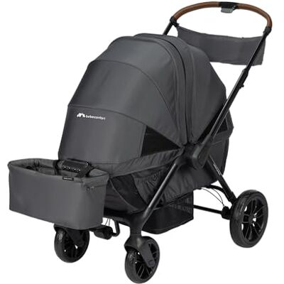 Bebeconfort Helios, Dubbele kinderwagen vanaf de geboorte, 0-4 jaar, 0-22 kg, 2 stoelen tegenover elkaar, grote offroad-wielen, compact opvouwbaar, wagenwagen, beschermende luifel, mineraal grafiet Bebeconfort Helios, Dubbele kinderwagen vanaf de geboorte, 0-4 jaar, 0-22 kg, 2 stoelen tegenover elkaar, grote offroad-wielen, compact opvouwbaar, wagenwagen, beschermende luifel, mineraal grafiet