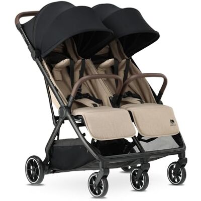 Deryan Rolo X2 V2 2-in-1 kinderwagen, kleine opvouwbare kinderwagen, vanaf de geboorte tot 4 jaar, kinderwagen per zitting tot 22 kg, opvouwbare kinderwagen, compact en opvouwbaar, nougat Deryan Rolo X2 V2 2-in-1 kinderwagen, kleine opvouwbare kinderwagen, vanaf de geboorte tot 4 jaar, kinderwagen per zitting tot 22 kg, opvouwbare kinderwagen, compact en opvouwbaar, nougat