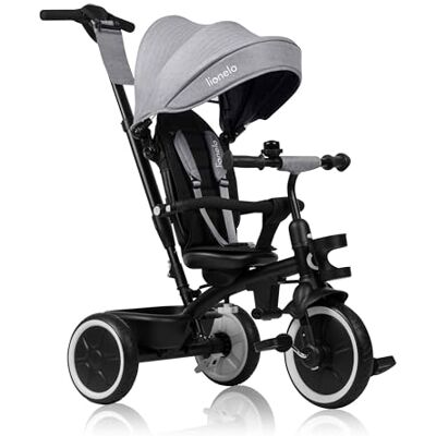 Lionelo Berry Driewieler, baby, 2-in-1, uitbreidbaar (9 maanden tot 5 jaar 360° draaibare zitting, lekvrije PU-wielen, uittrekbare luifel, ouderlijk stuur, 3-punts riem, opvouwbaar Lionelo Berry Driewieler, baby, 2-in-1, uitbreidbaar (9 maanden tot 5 jaar 360° draaibare zitting, lekvrije PU-wielen, uittrekbare luifel, ouderlijk stuur, 3-punts riem, opvouwbaar