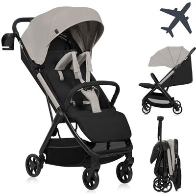 Lionelo Julie Air kinderwagen voor baby's, compact en licht, automatisch inklapbaar, 7,5 kg, verlengbare rugleuning, XXL kap UPF 50+, volledige ophanging en mand, ideaal voor vliegtuig en reizen, beige Lionelo Julie Air kinderwagen voor baby's, compact en licht, automatisch inklapbaar, 7,5 kg, verlengbare rugleuning, XXL kap UPF 50+, volledige ophanging en mand, ideaal voor vliegtuig en reizen, beige