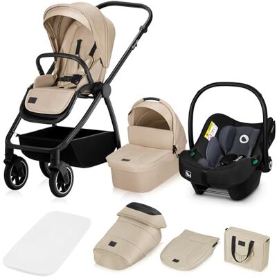Lionelo Meril 3-in-1 combi-kinderwagen, XL-reiswieg met draagfunctie Babykuip met draagfunctie, all-terrain wielen, combi-kinderwagen, accessoires inbegrepen, geboorte (0-48 maanden, 22 kg) Lionelo Meril 3-in-1 combi-kinderwagen, XL-reiswieg met draagfunctie Babykuip met draagfunctie, all-terrain wielen, combi-kinderwagen, accessoires inbegrepen, geboorte (0-48 maanden, 22 kg)
