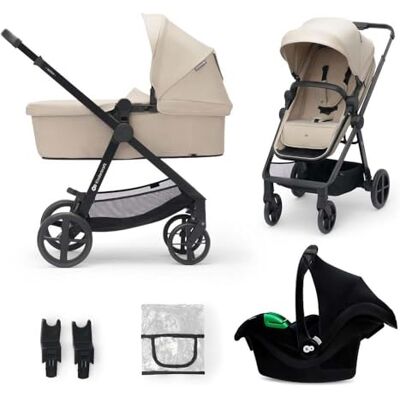 kk Kinderkraft NEWLY 3-in-1 kinderwagen, met autostoel MINK PRO I-Size 2-in-1, 360 graden, wandelwagen, trio, reissysteem, babywagen, accessoires, adapter, reiswieg, tot 22 kg, beige kk Kinderkraft NEWLY 3-in-1 kinderwagen, met autostoel MINK PRO I-Size 2-in-1, 360 graden, wandelwagen, trio, reissysteem, babywagen, accessoires, adapter, reiswieg, tot 22 kg, beige