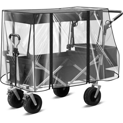 LEKEFETO Regenhoes voor kinderwagen, regenhoes met ritssluiting, transparante opvouwbare regenhoes, trolleyaccessoires, strandregenhoes LEKEFETO Regenhoes voor kinderwagen, regenhoes met ritssluiting, transparante opvouwbare regenhoes, trolleyaccessoires, strandregenhoes
