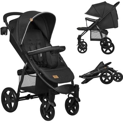 Lionelo Annet Plus kinderwagen, voor baby's vanaf de geboorte tot 22 kg, waterdichte XXL luifel, rugleuning verstelbaar tot ligpositie, grote wielen, voetenwarmer, muggennet, 5-punts gordels Lionelo Annet Plus kinderwagen, voor baby's vanaf de geboorte tot 22 kg, waterdichte XXL luifel, rugleuning verstelbaar tot ligpositie, grote wielen, voetenwarmer, muggennet, 5-punts gordels
